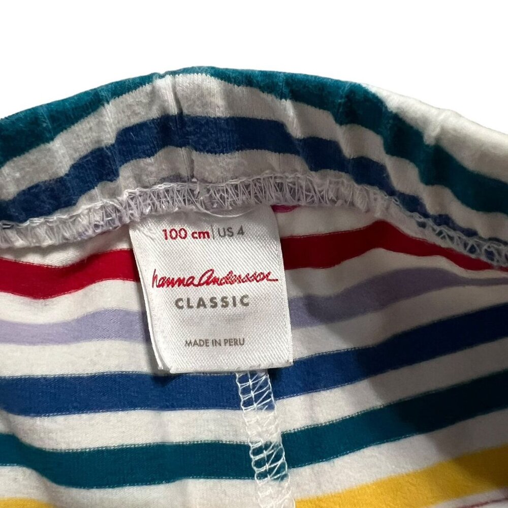 Hanna Andersson Sz 100 (4Y) Colorful Stripe Cropped Leggings - Picture 5 of 6